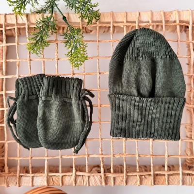  kit touca e luva- verde militar